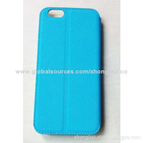 Linen pattern PU case with foldable stand design
